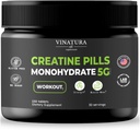 VINATURA Kreatin Monohydrat Pillen 5g - Kreatin Tabletten, Kreatin Pillen für Männer, Frauen, Creatina en capsulas *USA Made & Tested* Unflavored, Kreatin Monohydrat Pulver alt, 150 Tabletten 30 Servierungen