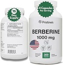 PRISTINE's Berberine Supplement Kapseln - 1000 MG 75 Tage Versorgung - Herz, &amp; Immunität Gesundheit Unterstützung Antioxidans - Verdauungstrakt & Gesundes Gut Flora Unterstützung
