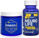 NATURAL STACKS Ginkgo Biloba + NeuroLife Supplement Bundle - Unterstützt Mental Performance & Brain Langlebigkeit* - 120 Gesamtkapseln