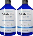 Kolloidale Silberflüssigkeit - 12 PPM Premium Silber Lösung, 60 MCG Per Serving, Alle natürlichen, Vegan Immunsystem Unterstützung, Ionic Silver Water Daily Mineral Supplement (2-16 Fl oz Flaschen)