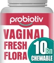 Chewable Vaginal Probiotics für Frauen 10 Billion CFU + Organic Prebiotics — Unterstützt Vaginal Health, hält Vaginal pH Balance & fördert Feminine Frische, Erdbeer-Flavored Tabletten