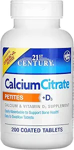 Calcium Citrate Petites + D3 Beschichtete Tabletten - 200 Tabletten, Packung von 4