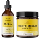 HERBAMA Mullein Leaf Extract and Quercetin Gummies Kit - Bündel von Mullein Leaf Tropfen 4 oz und 800 mg Quercetin mit Bromelain Gummies - Vegan, Non-GMO, Alkoholfrei - 2 Pack