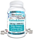 Bio Absorb Nattokinase Supplement. Non-GMO Natto Extract Enzym. 100 mg, 2000 FUs 60 Veggie Caps (60-Day Supply)