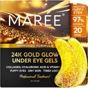 MAREE 24k Gold Under Eye Gels for Dark Circles and Puffiness - Kollagen & Hyaluronsäure Hautpflege Gel Pads - Gold Augenaufnäher für Puffy Eyes und Dark Circles - Unter Augenmasken - Travel Essentials