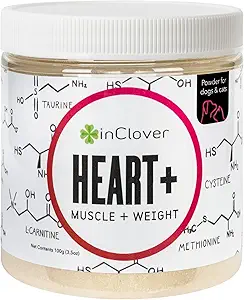 InClover Herz+ Hund und Katze Herz-Gesundheits-Ergänzung - Taurine Ergänzung für Hunde und Katzen - Unterstützt Herz-und Immun-Gesundheit, Tier-Ergänzung für Weight Management & Senior Pet Health