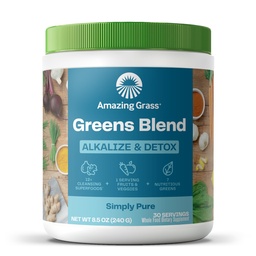 Erstaunliche Grasgrüns Blend Alkalize & Detox: Smoothie Mix, Reinigen mit Super Greens & Rübenwurzelpulver, Verdauungsenzyme, Präbiotika & Probiotika, 30 Portionen (Verpackung kann variieren)