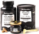 Besser Alt Shilajit Resin 30 gm & Sea Moss Capsules Energy Duo| Pure Himalayan Shilajit Gold Grade für Männer & Frauen mit hoher Potenz & Irish Sea Moss mit schwarzem Seed Öl