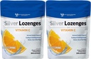 Silber Lozenges mit Vitamin C - Premium Nano Silver 60 PPM Kolloidal Silber, Bio Honig und Vitamin C Mineral Supplement Tropfen zur Unterstützung Immunsystem, Soothe Cough & Throat - Paket von 2
