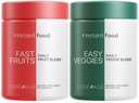 Codeage Instantfood Easy Veggies + Fast Fruits Vitamins Bundle, 30+ Tägliche Gemüse und Fruchtpulver, Ganzes Essen Grün, Multivitamin, Fasern, Vegan Superfood Minerals Supplement - 180 Kapseln