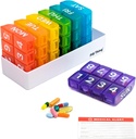 8 Mal am Tag, 7 Tage große wöchentliche Pille Organizer mit Holder Tray, Vitamin, Medizin Box, Multicolor (8X pro Tag - 1 Pack)