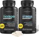 Livingood Daily Thyroid Support Bundle - Komplette Schilddrüse Ergänzung Plus Adrenal und Cortisol Unterstützung