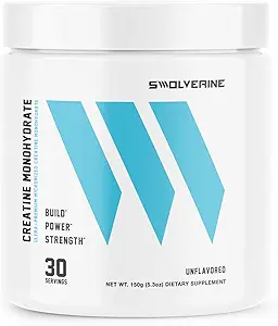 Swolverine® Creatine Monohydratpulver – 60 Portionen | 100% reines, mikronisiertes Kreatin für Muskelkraft, Power & Recovery