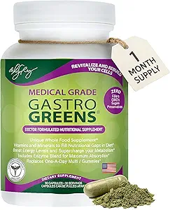 Dr. Liz Cruz Gastro Greens - Greens Supplement, Nahrungsergänzungsmittel mit Kräutern, Nahrungsergänzungsmittel für Frauen, Männer und Kinder, Non-GMO, Vollnahrung, 90 Veggie Kapseln