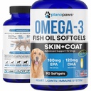 Omega 3 Fischöl für Hunde - Lachsöl für Hunde - Hunde Fish Oil Supplement Kann helfen Shedding, Allergy, Itch Relief - Unterstützt trockene Haut, Gelenke - Hunde Skin und Mantel Supplement - 90 Fischöl Pillen EPA DHA