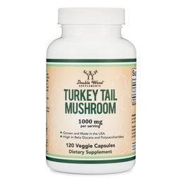 Türkei Tail Mushroom Supplement (120 Kapseln - 2 Monate Versorgung) (Coriolus Versicolor) Umfassende Immunsystemunterstützung, Non-GMO, Glutenfrei, Grown und Encapsulated in den USA von Double Wood