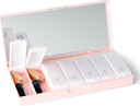 PORT X POLISH Designer Weekly Pill Box Organizer (Single 1X Daily, Blush Pink) | Compact, Stylish 7-Day Vitamin Supplement Case | Cut Portable Mini Travel Medicine Carrier | BPA-Free Pillbox Caddy