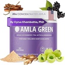 Amla Powder & Immunität Mischung Superfood-Ergänzung mit Elderberry, 20x Ultra Concentrated Amla, Immununterstützung, Hergestellt mit Ingwer, Cinnamon, Pfefferminz, Indische Stachelbeeren, Immunität, 90 Servierungen