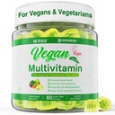 NEVISS Vegan Multivitamin für Damen und Herren w/Methyl B12, D3 K2, Pflanzenbasierte Omega 3 (DHA+EPA), Eisen, Choline, Zink, Ganze Lebensmittel Tägliche Vitamine Gummi für Vegane & Vegetarier, Zuckerfrei, 60Cts