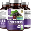 N1N Premium Black Elderberry Kapseln für Erwachsene [Max Strength] Pure und Potent Elderberry von Sambucus Nigra zur Unterstützung Immunität und Hautgesundheit, Non-GMO, Glutenfrei, 60 Veg Caps