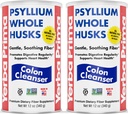 Yerba Prima Psyllium Ganze Husks, Colon Cleanser 12 oz (Pack von 2) - Alle natürlichen Ernährungsfasern, Pure Premium Psyllium, Lab-geprüfte Non-GMO, Gluten-freie Faser, Made in USA