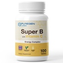 Puregen Labs Super B Energy Complex mit Vitamin C - Immune Health, Energy & Nervous System Support - Non-GMO, Gluten-Free 100 Vegetarische Tabletten
