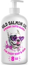 Wildes Alaskan Lachsöl für Hunde & Katzen - Pure Fish Omega 3 6 9 flüssige EPA DHA Fettsäuren - Haut & Coat Supplement - Unterstützt Gelenkfunktion, Gehirn, Augen, Immun- & Herz-Gesundheit - Made in USA 8 oz