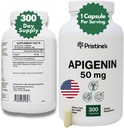 PRISTINE'S Apigenin 50mg 300 Day Supply Supplement für Schlafkapseln - Prostata Support Supplement gefunden in Kamille Pulver für Entspannung, Gesundes Altern, Gehirn & Herz Gesundheit, & Immunität