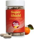 Fungiments Super Shield - Pilzergänzung - Chaga, Maitake, Reishi, Shiitake und Türkei Tail Pilze, Vitamin C, Zink, Schwarze Elderbeere, Antioxidantien - Immununterstützung (60 Kapseln)