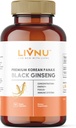 LivNu | Premium Korean Black Panax Ginseng | High Ginsenosides for Energy, Focus, Performance, Stamina und Immununterstützung | Vegan Pillen