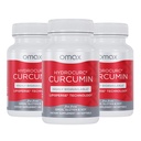 Omax3 HydroCurc Turmeric Curcumin Softgels, hochverfügbar MCT Öl Nanopartikel für Potenz & Absorption, Gelenkgesundheit, 180 Softgels (3 Pack)