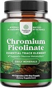Chrom Picolinate 200mcg Mineralische Ergänzungen - Natürliche Chrom-Ergänzung für Zuckerbilanz Muskelwachstum Gehirn Booster Herz Gesundheit - Natürliche Vor-Workout für Männer und Frauen