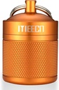Schlüsselanhänger Pillenhalter, Box, Aluminium, Wasserdichter Behälter, Pillen-Organisator für Outdoor-Reise-Camping, Größe: 1.6 x 1.6 x 2 in (Orange)