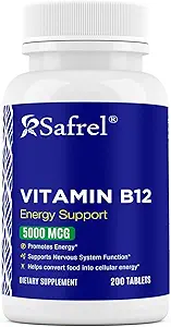 Eichhörnchen Vitamin B12 5000 mcg pro Tablet, 200 Tage Versorgung, Ergänzung für Energie, Stoffwechsel und Nervous System Health Support, Vegan, Gluten Free und Dye Free Made in USA