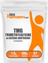 BulkSupplements.com TMG Powder - Trimethylglycin als Betaine Anhydrous, TMG Supplement - Unflavored & Glutenfrei, 1,5g pro Servierung, 100g (3,5 oz) (Pack von 1)