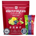 Keppi Elektrolyte Pulver-Packets sortierte Flavors 30 Servierungen – keine Zucker Hydration Ergänzung mit Kalium, Magnesium, Natrium – Keto, Vegan, Fasting-Friendly, Zero Calorie Hydration Packets