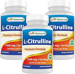 Best Naturals L-Citrulline Capsule - 1500mg/Serving - Non OGM - Gluten Free - 90 Capsule (90 Conta (Pack of 3))