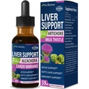 Milk Thistle & Artichoke Extract Liver Support Drops für Fatty Liver, Alcachofa, Curcuma y Cardo Mariano para el Higado Graso, Berberina para Bajar de Peso, Liver Detox & Repair Formula.2oz