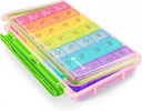 AUVON iMedassist Moisture-Proof Wöchentliche Pille Organizer 4 Mal pro Tag, Große 7-Tage-Pille Box Case mit tragbarem Design für Reisen, abnehmbare Einzelbehälter halten Vitamine, Ergänzungen, Medikamente