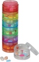 Ezy Dose Weekly (7-Day) Tägliche stapelbare Pille Case, Medizin Planner, Vitamin Organizer Box, Medium Detachable Compartments, einfach zu bedienen, Regenbogenfarben, BPA kostenlos