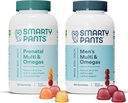 SmartyPants Prenatal and Men's Multivitamin Gummies Bundle: Omega 3 Fischöl (EPA/DHA), Biotin, Methylfolat, Vitamin D3, C, Vitamin B12, B6, A, K & Zink für Immununterstützung (30 Tage Versorgung)