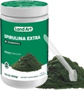 Land Art Certified Organic Fresh Spirulina Extra Powder 300g - Verbessert mit Bioverfügbarem Chlorophyll Hinzugefügt - Unvorhergesehen - Clean Source - 3rd Party Getestet - Messlöffel drinnen