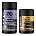 ONNIT Premium Alpha Brain Bundle - Nootropic Brain Supplement (30 Zähler) für Fokus, Konzentration & Speicher + Neue Mood Ergänzung für Stress Relief, Schlaf und Stimmung (60 Zähler)