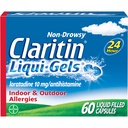 Claritin Liqui-Gels 24 Hour Allergy Relief, Non-Drowsy Allergy Medicine, Loratadine Antihistamin Capsules, 60 Count
