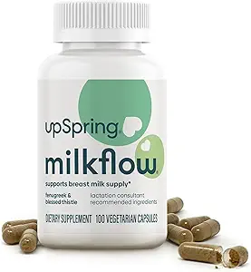 UpSpring Milchfluss Lactation Ergänzung für Milchversorgung Erhöhung, Still Ergänzungen mit Fenugreek & Blessed Thistle, Non-GMO, Lactation Support 100 Vegan Kapseln