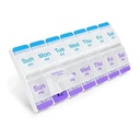 EZY DOSE Push Button (7-Day) Pille Case, Medicine Planner, Daily Vitamin Organizer, 2 Mal pro Tag AM/PM, X-Large Compartments, Arthritis Friendly, Einfach zu bedienen, Klare Lids, Lila und Blau, BPA Kostenlos