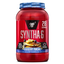 BSN SYNTHA-6 Premium Protein Pulver mit 6g Faser, Whey Protein, Micellar Casein, Milk Protein Isolate Blend, 5g Fett, Blueberry Pancake, 28 Portionen (Packaging May Vary)