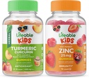 Lebensfähige Kurkuma Kinder + Zink 25mg Kinder, Gummis Bundle - Große Verkostung, Vitamin-Ergänzung, Glutenfrei, GMO frei, Kaugummi