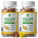 (2 Pack) 9 in 1 Mullein Gummies für Lung Cleanse & Detox, Extra Strength Mullein Leaf Extract w/Quercetin, Bromelain, Elderberry & Marshmallow for Respiratory, Immune & Digestive, Vegan,120 Count