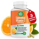 Liposomale Vitamin-C-Ergänzung Pillen 1200 mg - High Absorption 180 Vegane Kapseln Fett löslich VIT C, Maximum Strength Immunsystem und Kollagen-Booster, Sonnenblumen-Lecithin